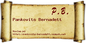 Pankovits Bernadett névjegykártya
