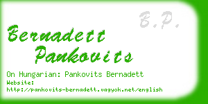 bernadett pankovits business card